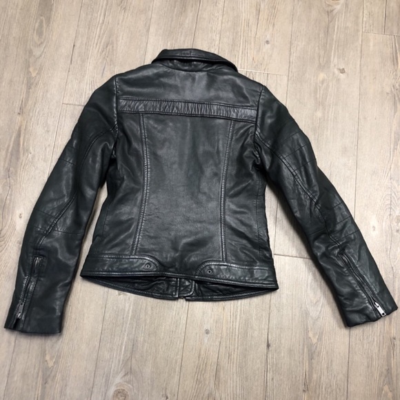DIESEL Youth Black Leather Jacket - Picture 3 of 4